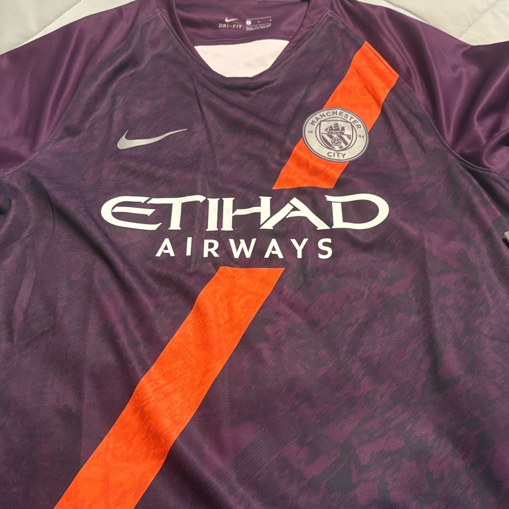 Nike Men’s Purple and Orange Manchester City Football Jersey